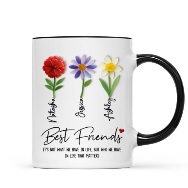 It's Who We Have in Life that Matters, Custom Birth Month Flower - Personalized Mug - Christmas Gift for Best Friends It's Who We Have in Life that Matters, Custom Birth Month Flower - Personalized Mug - Christmas Gift for Best Friends
