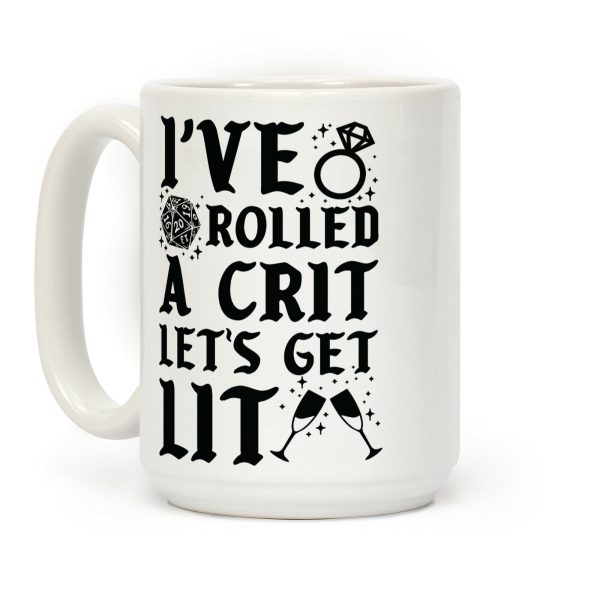 I've Rolled a Crit Let's Get Lit Wedding Coffee Mug