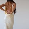 Ivory Satin Backless Maxi Dress