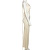 Ivory Satin Backless Maxi Dress