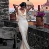 Ivory Satin Backless Maxi Dress