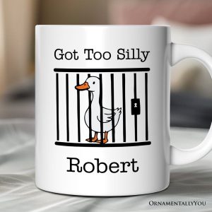 Jailed Goose Personalized Mug, Got Too Silly Funny Gift With Custom Name