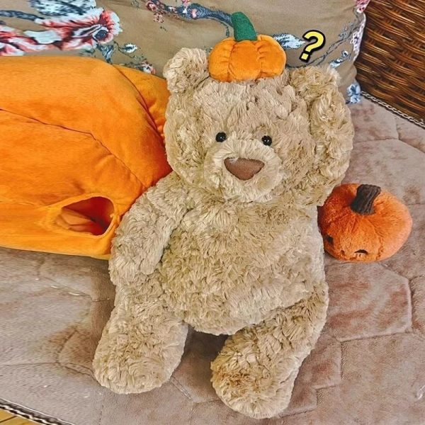 Jellycat Pumpkin Bear Plush Toy - Adorable Halloween Gift for Kids
