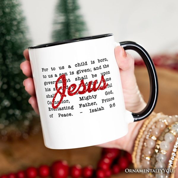 Jesus Christmas Bible Verse Mug, Isaiah 9:6 Gift for Faithful Believers Jesus Christmas Bible Verse Mug, Isaiah 9:6 Gift for Faithful Believers