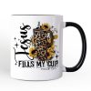 Jesus Fills My Cup Christian Personalized Mug, Leopard Print Coffee Gift with Custom Name Jesus Fills My Cup Christian Personalized Mug, Leopard Print Coffee Gift with Custom Name