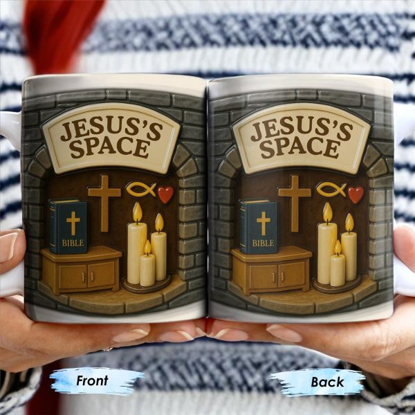 Jesus's Space, Candles, Bible, And Cross Design - Personalized Custom Coffee Mug - FTH047_MG