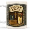 Jesus's Space, Candles, Bible, And Cross Design - Personalized Custom Coffee Mug - FTH047_MG