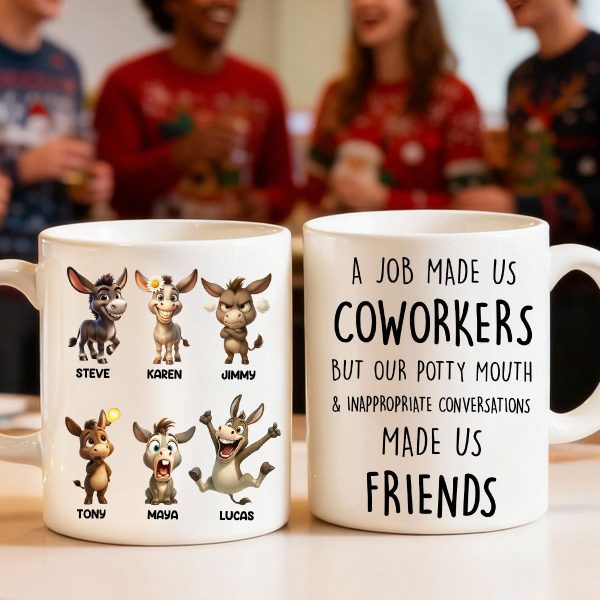 Job Made Us Coworkers But Our Potty Mouth Made Us Friends - Personalized Mug - Funny Christmas Gift for Work Besties Job Made Us Coworkers But Our Potty Mouth Made Us Friends - Personalized Mug - Funny Christmas Gift for Work Besties