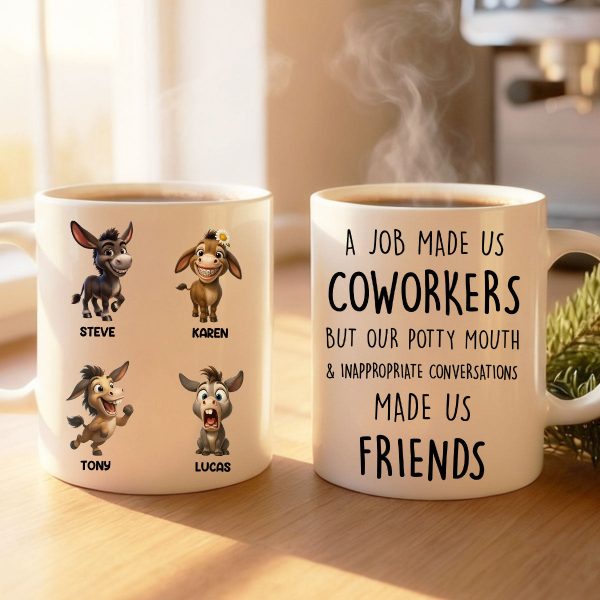 Job Made Us Coworkers But Our Potty Mouth Made Us Friends - Personalized Mug - Funny Christmas Gift for Work Besties Job Made Us Coworkers But Our Potty Mouth Made Us Friends - Personalized Mug - Funny Christmas Gift for Work Besties