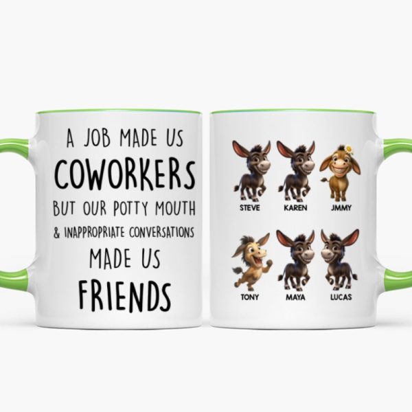 Job Made Us Coworkers But Our Potty Mouth Made Us Friends - Personalized Mug - Funny Christmas Gift for Work Besties Job Made Us Coworkers But Our Potty Mouth Made Us Friends - Personalized Mug - Funny Christmas Gift for Work Besties