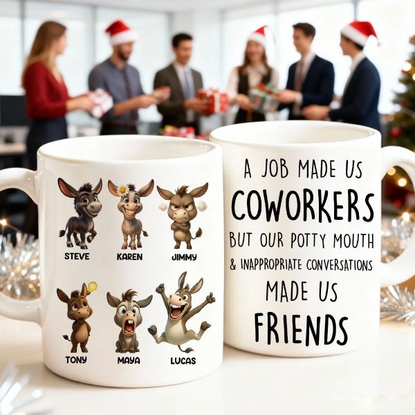 Job Made Us Coworkers But Our Potty Mouth Made Us Friends - Personalized Mug - Funny Christmas Gift for Work Besties Job Made Us Coworkers But Our Potty Mouth Made Us Friends - Personalized Mug - Funny Christmas Gift for Work Besties