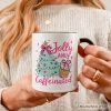 Jolly and Caffeinated Christmas Personalized Mug, Retro Coquette Coffee Holiday Gift with Custom Name Jolly and Caffeinated Christmas Personalized Mug, Retro Coquette Coffee Holiday Gift with Custom Name