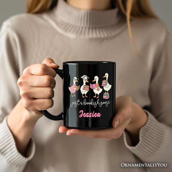 Just a Bookish Goose Personalized Mug, Funny Nerdy Book Readers Gift with Custom Name Just a Bookish Goose Personalized Mug, Funny Nerdy Book Readers Gift with Custom Name