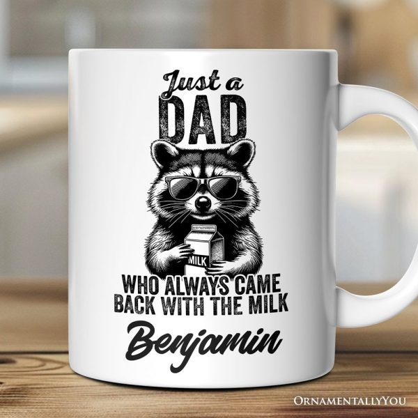 Just a Dad Who Back With Milk Personalized Mug, Funny Dad Gift with Custom Name Just a Dad Who Back With Milk Personalized Mug, Funny Dad Gift with Custom Name