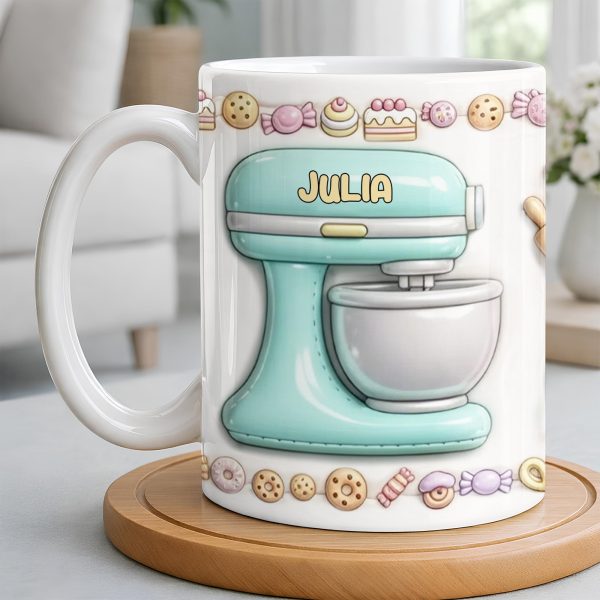 Just A Girl Who Loves Baking With Mixer And Cupcakes - Personalized Custom Coffee Mug - COOK030_MG