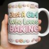 Just A Girl Who Loves Baking With Mixer And Cupcakes - Personalized Custom Coffee Mug - COOK030_MG