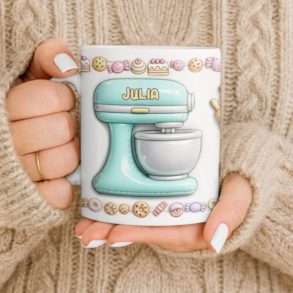 Just A Girl Who Loves Baking With Mixer And Cupcakes - Personalized Custom Coffee Mug - COOK030_MG