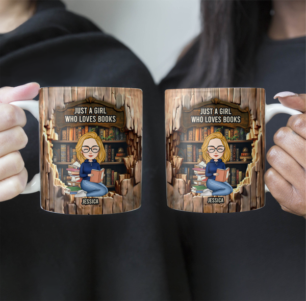 Just A Girl Who Loves Books - Personalized Mug - Gift For Daughter Just A Girl Who Loves Books - Personalized Mug - Gift For Daughter