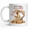 Just A Girl Who Loves Books And Sakura Tree - Personalized Custom Coffee Mug - BLV018_MG Just A Girl Who Loves Books And Sakura Tree - Personalized Custom Coffee Mug - BLV018_MG