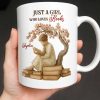 Just A Girl Who Loves Books And Sakura Tree - Personalized Custom Coffee Mug - BLV018_MG Just A Girl Who Loves Books And Sakura Tree - Personalized Custom Coffee Mug - BLV018_MG