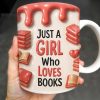 Just A Girl Who Loves Books, Hearts and Books Design - Personalized Custom Coffee Mug - READ001_MG Just A Girl Who Loves Books, Hearts and Books Design - Personalized Custom Coffee Mug - READ001_MG