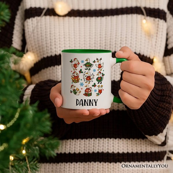 Just a Jolly Goose Christmas Personalized Mug, Holiday Geese Santa Festive Gift with Custom Name Just a Jolly Goose Christmas Personalized Mug, Holiday Geese Santa Festive Gift with Custom Name