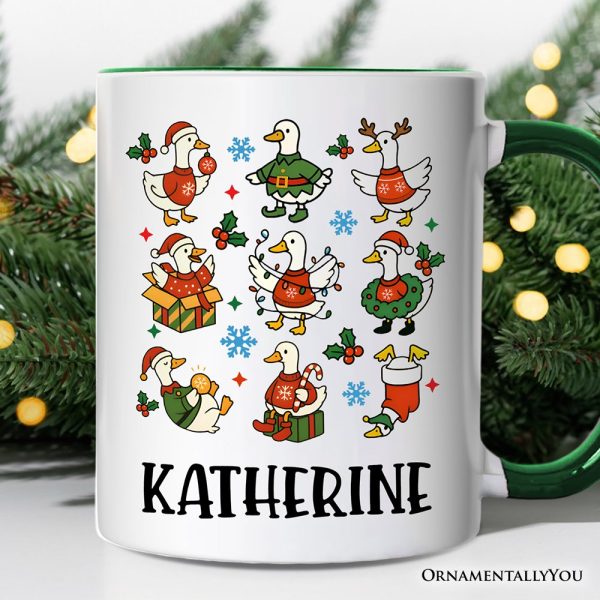 Just a Jolly Goose Christmas Personalized Mug, Holiday Geese Santa Festive Gift with Custom Name Just a Jolly Goose Christmas Personalized Mug, Holiday Geese Santa Festive Gift with Custom Name