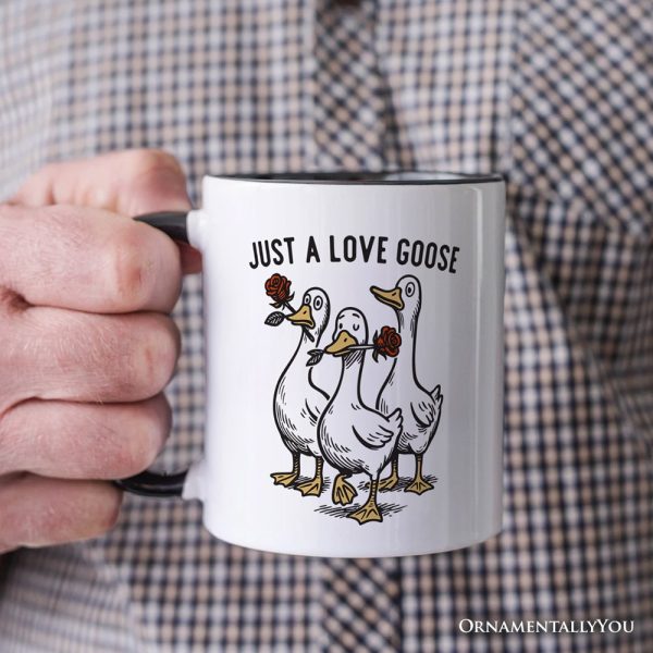 Just a Love Goose Quirky Valentine Personalized Mug, Sarcastic Funny Gift with Custom Name Just a Love Goose Quirky Valentine Personalized Mug, Sarcastic Funny Gift with Custom Name