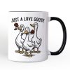 Just a Love Goose Quirky Valentine Personalized Mug, Sarcastic Funny Gift with Custom Name Just a Love Goose Quirky Valentine Personalized Mug, Sarcastic Funny Gift with Custom Name
