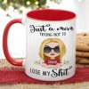Just A Mom Trying Not To Lose My Shit, Personalized Mug, Gift For Mom, Mother's Day Gift, Chibi Woman With Crossed Arms