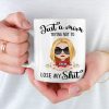 Just A Mom Trying Not To Lose My Shit, Personalized Mug, Gift For Mom, Mother's Day Gift, Chibi Woman With Crossed Arms