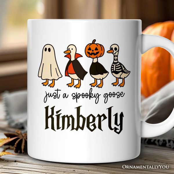 Just a Spooky Goose Personalized Mug, Funny Halloween Costumes Gift with Custom Name Just a Spooky Goose Personalized Mug, Funny Halloween Costumes Gift with Custom Name