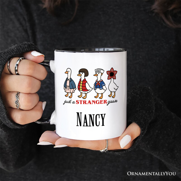 Just a Stranger Goose Personalized Mug, Funny Retro Gift with Custom Name Just a Stranger Goose Personalized Mug, Funny Retro Gift with Custom Name