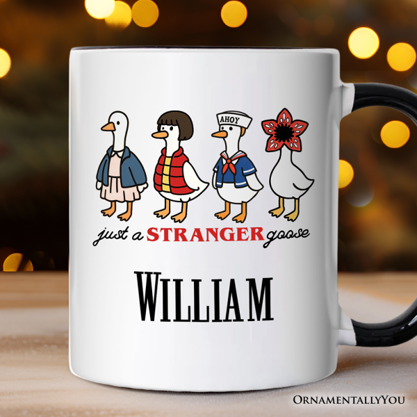 Just a Stranger Goose Personalized Mug, Funny Retro Gift with Custom Name Just a Stranger Goose Personalized Mug, Funny Retro Gift with Custom Name