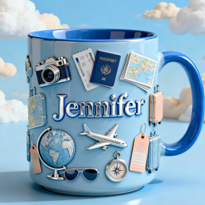 Just Loves Traveling - Personalized Accent Mug HH01