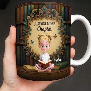 Just One More Chapter with Cute Young Reader - Personalized Custom Coffee Mug - BLV014_MG