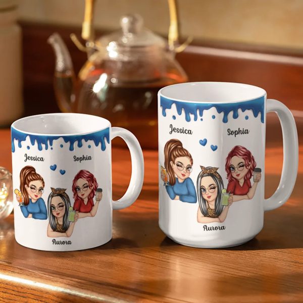 Just Remember If We Get Caught Funny 3D Bestie - Personalized White Edge-to-Edge Mug