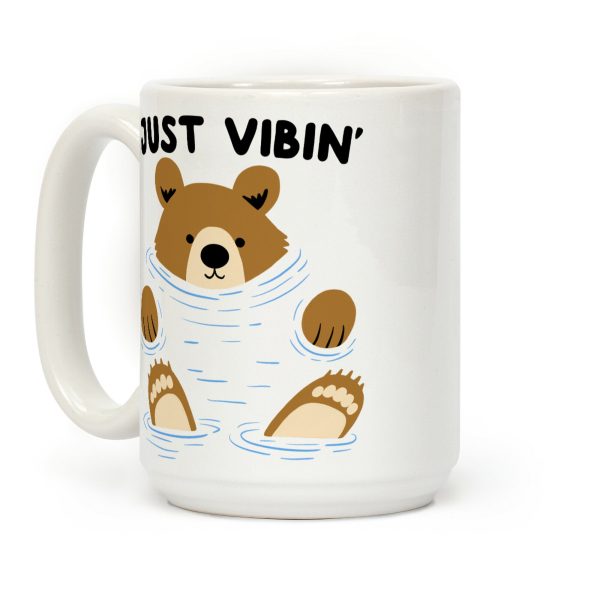 Just Vibin' River Bear Coffee Mug Just Vibin' River Bear Coffee Mug
