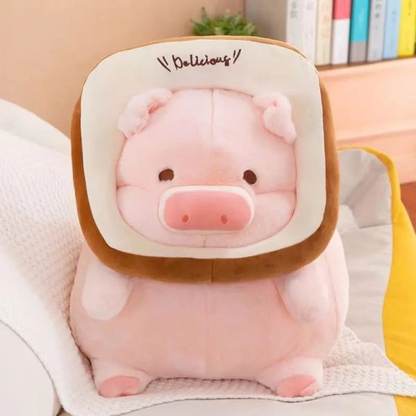 Kawaii Anime Pig Plush Toy - Soft Toast Pillow for Girls' Xmas Gift