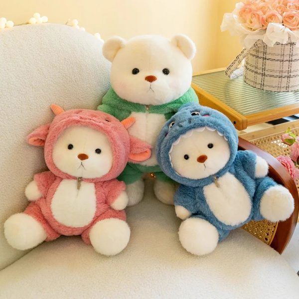 Kawaii Bear Plush Toy – Soft Stuffed Teddy in Suit for Kids and Adults