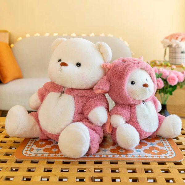 Kawaii Bear Plush Toy – Soft Stuffed Teddy in Suit for Kids and Adults