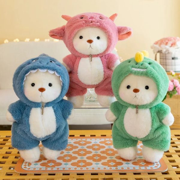 Kawaii Bear Plush Toy – Soft Stuffed Teddy in Suit for Kids and Adults