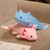 Kawaii Colorful Newt Plush Toy - Cute Axolotl Long Pillow Cushion