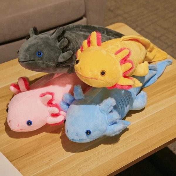 Kawaii Colorful Newt Plush Toy - Cute Axolotl Long Pillow Cushion