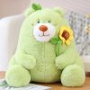 Kawaii Fat Bear Plush Toy Teddy Bear with Rose