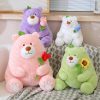 Kawaii Fat Bear Plush Toy Teddy Bear with Rose