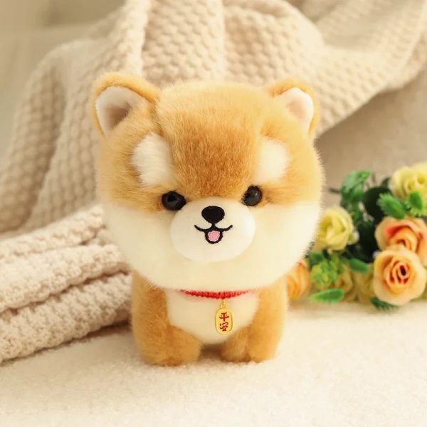 Kawaii Fluffy Puppy Plush Toy - Adorable Small Chow, Corgi & Yorkie Dolls