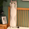 Kawaii Long Cat Plush Doll - Soft Stuffed Animal Pillow for Home Decor