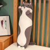 Kawaii Long Cat Plush Doll - Soft Stuffed Animal Pillow for Home Decor