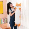 Kawaii Long Cat Plush Doll - Soft Stuffed Animal Pillow for Home Decor